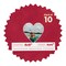 Red Suede Mat Board for 8x8 Frames - Heart Opening for 4x4 Photos
